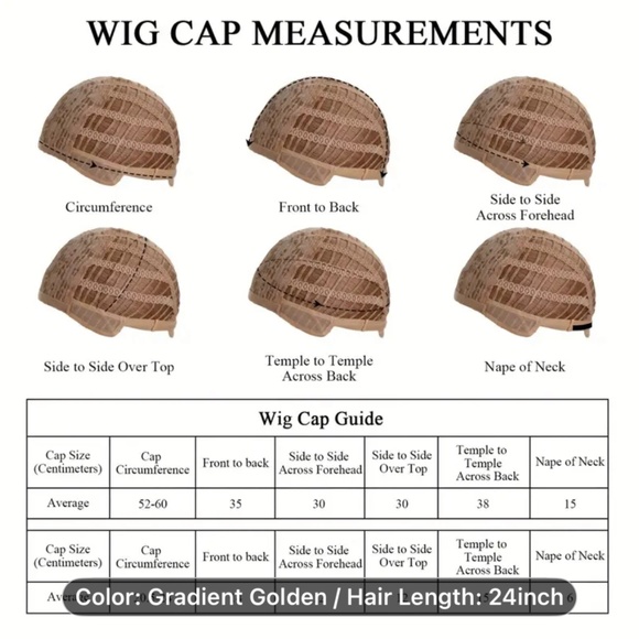 22” Blonde  Rooted Wig - Wave Synthetic Hair with Rose Net - Picture 2 of 3